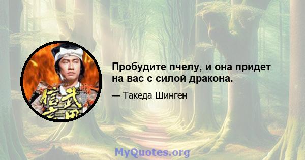 Пробудите пчелу, и она придет на вас с силой дракона.