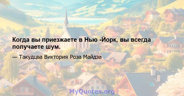 Когда вы приезжаете в Нью -Йорк, вы всегда получаете шум.