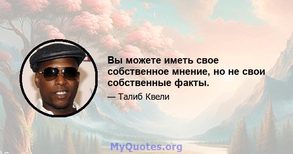 Вы можете иметь свое собственное мнение, но не свои собственные факты.