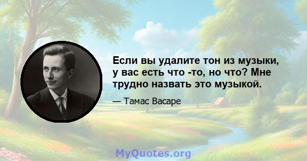 Если вы удалите тон из музыки, у вас есть что -то, но что? Мне трудно назвать это музыкой.