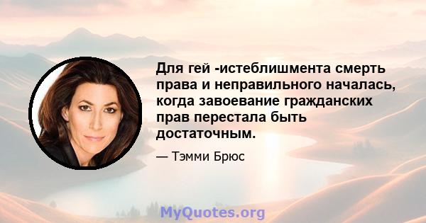 Для гей -истеблишмента смерть права и неправильного началась, когда завоевание гражданских прав перестала быть достаточным.