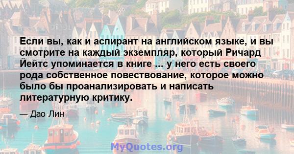 Если вы, как и аспирант на английском языке, и вы смотрите на каждый экземпляр, который Ричард Йейтс упоминается в книге ... у него есть своего рода собственное повествование, которое можно было бы проанализировать и