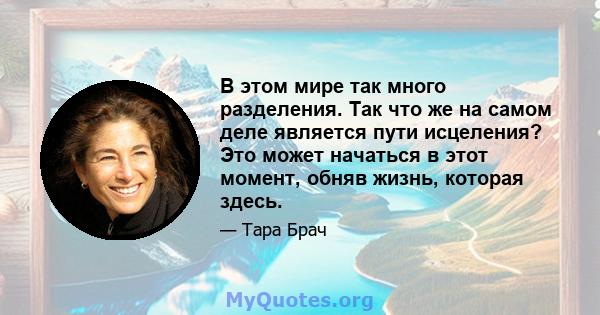 В этом мире так много разделения. Так что же на самом деле является пути исцеления? Это может начаться в этот момент, обняв жизнь, которая здесь.