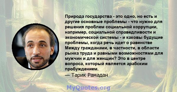 Природа государства - это одно, но есть и другие основные проблемы - что нужно для решения проблем социальной коррупции, например, социальной справедливости и экономической системы - и каковы будущие проблемы, когда