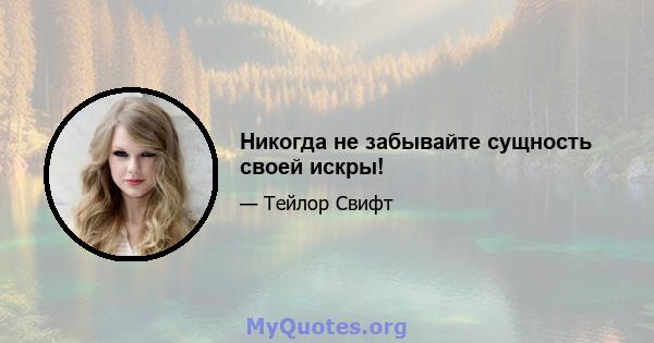 Никогда не забывайте сущность своей искры!