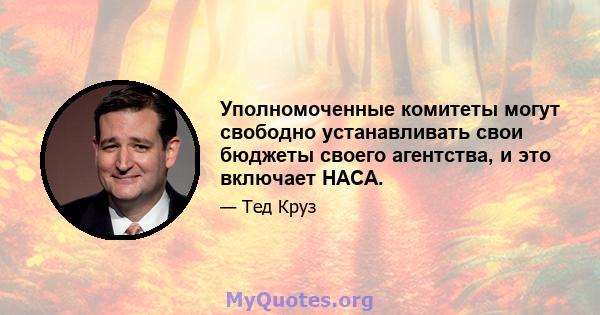 Уполномоченные комитеты могут свободно устанавливать свои бюджеты своего агентства, и это включает НАСА.