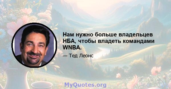 Нам нужно больше владельцев НБА, чтобы владеть командами WNBA.