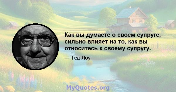 Как вы думаете о своем супруге, сильно влияет на то, как вы относитесь к своему супругу.