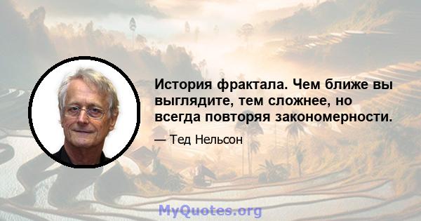 История фрактала. Чем ближе вы выглядите, тем сложнее, но всегда повторяя закономерности.