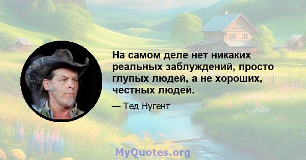 На самом деле нет никаких реальных заблуждений, просто глупых людей, а не хороших, честных людей.