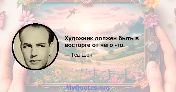 Художник должен быть в восторге от чего -то.