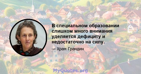 В специальном образовании слишком много внимания уделяется дефициту и недостаточно на силу.