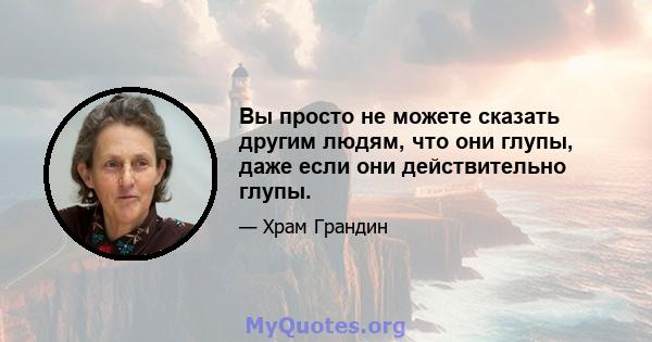 Вы просто не можете сказать другим людям, что они глупы, даже если они действительно глупы.