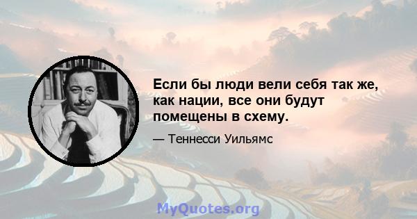 Если бы люди вели себя так же, как нации, все они будут помещены в схему.