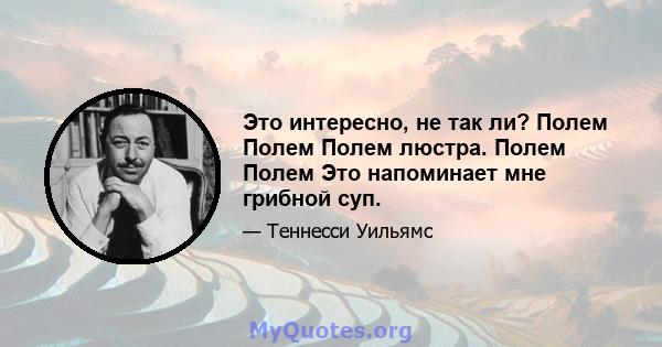 Это интересно, не так ли? Полем Полем Полем люстра. Полем Полем Это напоминает мне грибной суп.