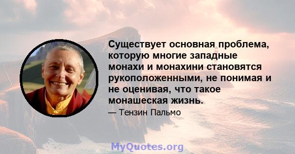 Существует основная проблема, которую многие западные монахи и монахини становятся рукоположенными, не понимая и не оценивая, что такое монашеская жизнь.