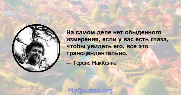 На самом деле нет обыденного измерения, если у вас есть глаза, чтобы увидеть его, все это трансцендентально.