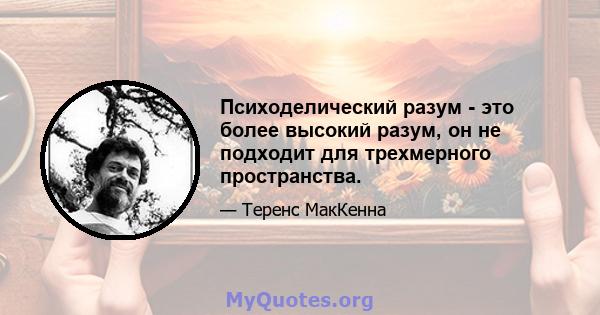 Психоделический разум - это более высокий разум, он не подходит для трехмерного пространства.