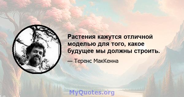 Растения кажутся отличной моделью для того, какое будущее мы должны строить.