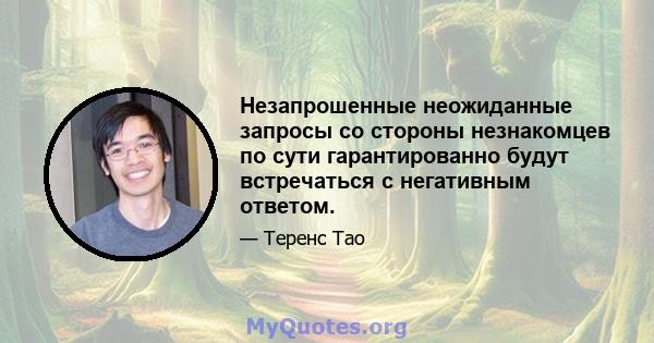 Незапрошенные неожиданные запросы со стороны незнакомцев по сути гарантированно будут встречаться с негативным ответом.