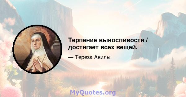 Терпение выносливости / достигает всех вещей.