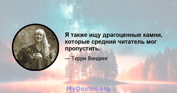 Я также ищу драгоценные камни, которые средний читатель мог пропустить.