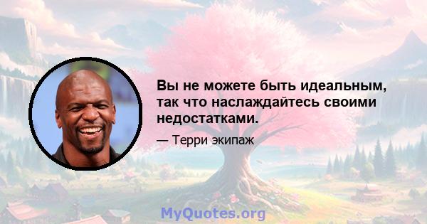 Вы не можете быть идеальным, так что наслаждайтесь своими недостатками.