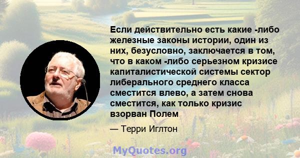 Если действительно есть какие -либо железные законы истории, один из них, безусловно, заключается в том, что в каком -либо серьезном кризисе капиталистической системы сектор либерального среднего класса сместится влево, 