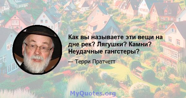 Как вы называете эти вещи на дне рек? Лягушки? Камни? Неудачные гангстеры?