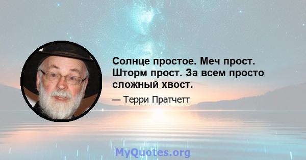 Солнце простое. Меч прост. Шторм прост. За всем просто сложный хвост.