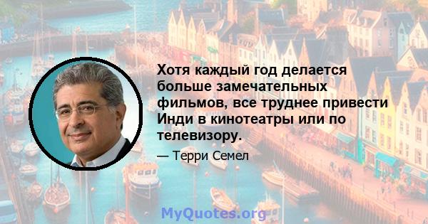 Хотя каждый год делается больше замечательных фильмов, все труднее привести Инди в кинотеатры или по телевизору.