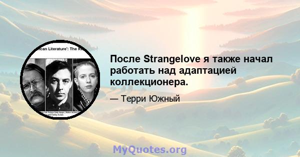 После Strangelove я также начал работать над адаптацией коллекционера.