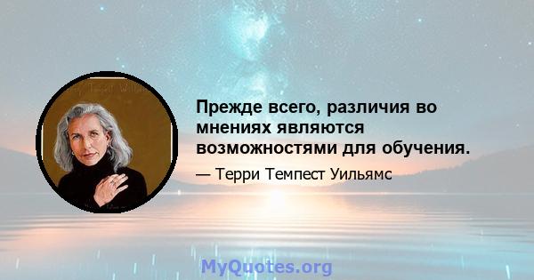 Прежде всего, различия во мнениях являются возможностями для обучения.