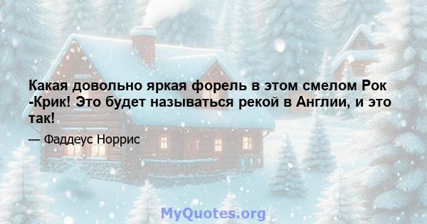 Какая довольно яркая форель в этом смелом Рок -Крик! Это будет называться рекой в ​​Англии, и это так!