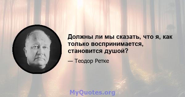 Должны ли мы сказать, что я, как только воспринимается, становится душой?