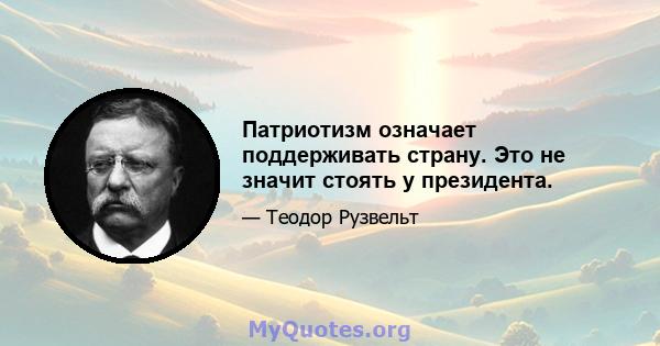 Патриотизм означает поддерживать страну. Это не значит стоять у президента.