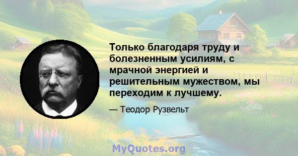 Только благодаря труду и болезненным усилиям, с мрачной энергией и решительным мужеством, мы переходим к лучшему.