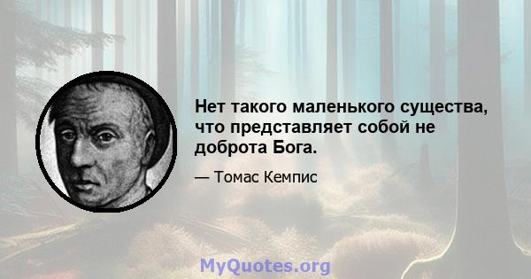 Нет такого маленького существа, что представляет собой не доброта Бога.