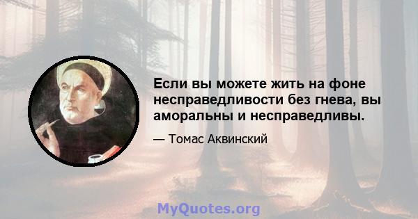 Если вы можете жить на фоне несправедливости без гнева, вы аморальны и несправедливы.