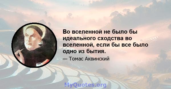 Во вселенной не было бы идеального сходства во вселенной, если бы все было одно из бытия.