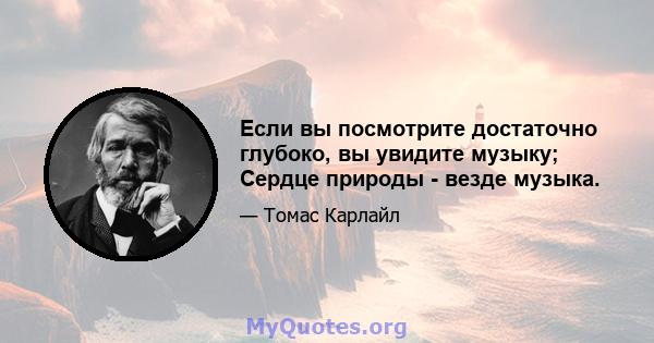 Если вы посмотрите достаточно глубоко, вы увидите музыку; Сердце природы - везде музыка.