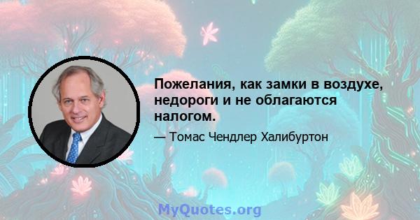 Пожелания, как замки в воздухе, недороги и не облагаются налогом.