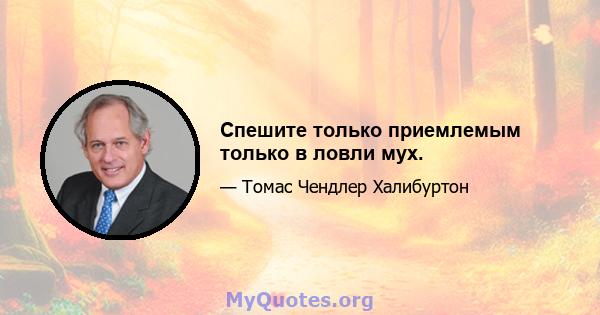 Спешите только приемлемым только в ловли мух.