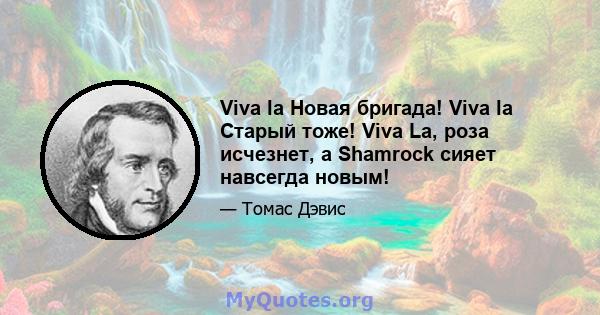 Viva la Новая бригада! Viva la Старый тоже! Viva La, роза исчезнет, ​​а Shamrock сияет навсегда новым!