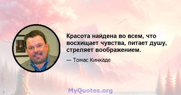 Красота найдена во всем, что восхищает чувства, питает душу, стреляет воображением.