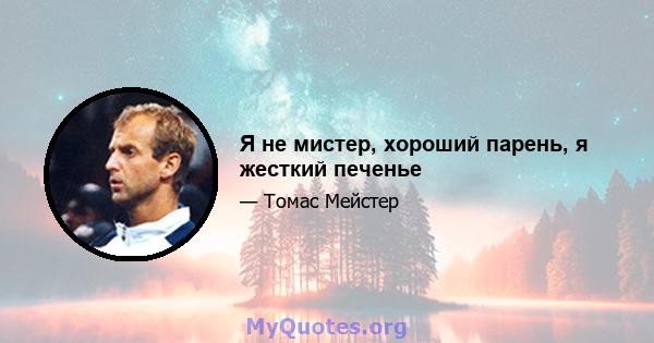 Я не мистер, хороший парень, я жесткий печенье