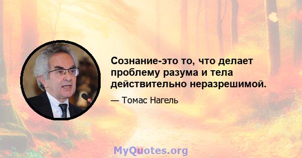 Сознание-это то, что делает проблему разума и тела действительно неразрешимой.