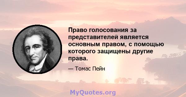 Право голосования за представителей является основным правом, с помощью которого защищены другие права.