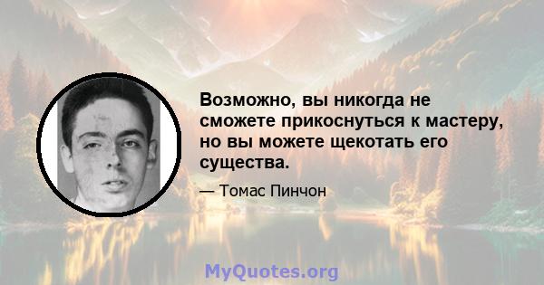 Возможно, вы никогда не сможете прикоснуться к мастеру, но вы можете щекотать его существа.