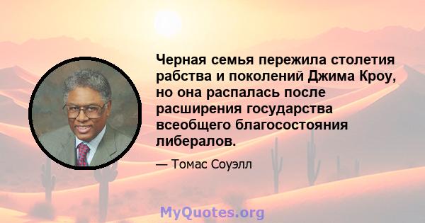 Черная семья пережила столетия рабства и поколений Джима Кроу, но она распалась после расширения государства всеобщего благосостояния либералов.